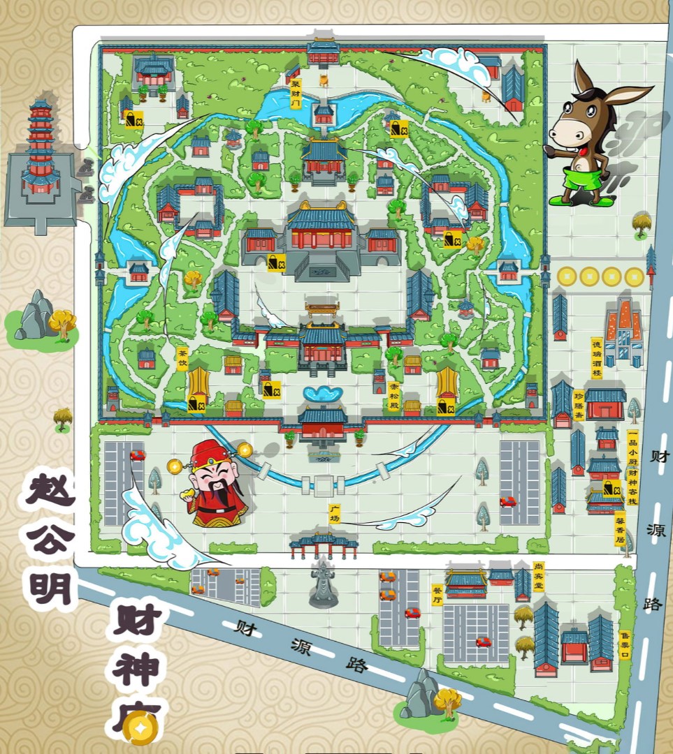 永春寺庙类手绘地图